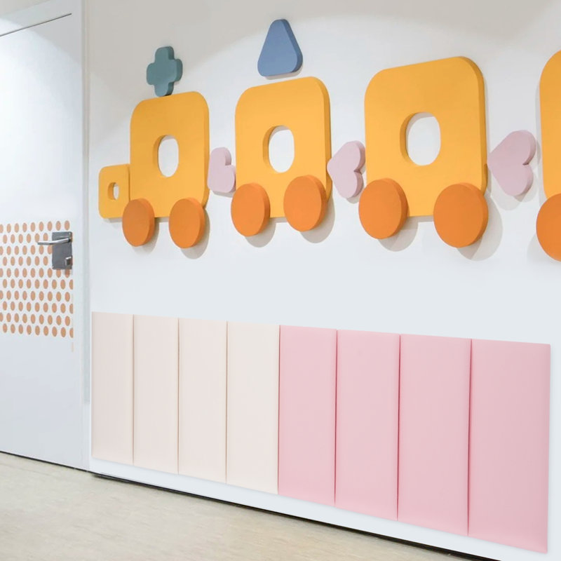 8PCS Artificial Leather Wall Panels, Pink