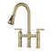 Sleek 2-Handle Bridge Kitchen Faucet with Three Function Pull-Down Sprayhead 1.8 GPM