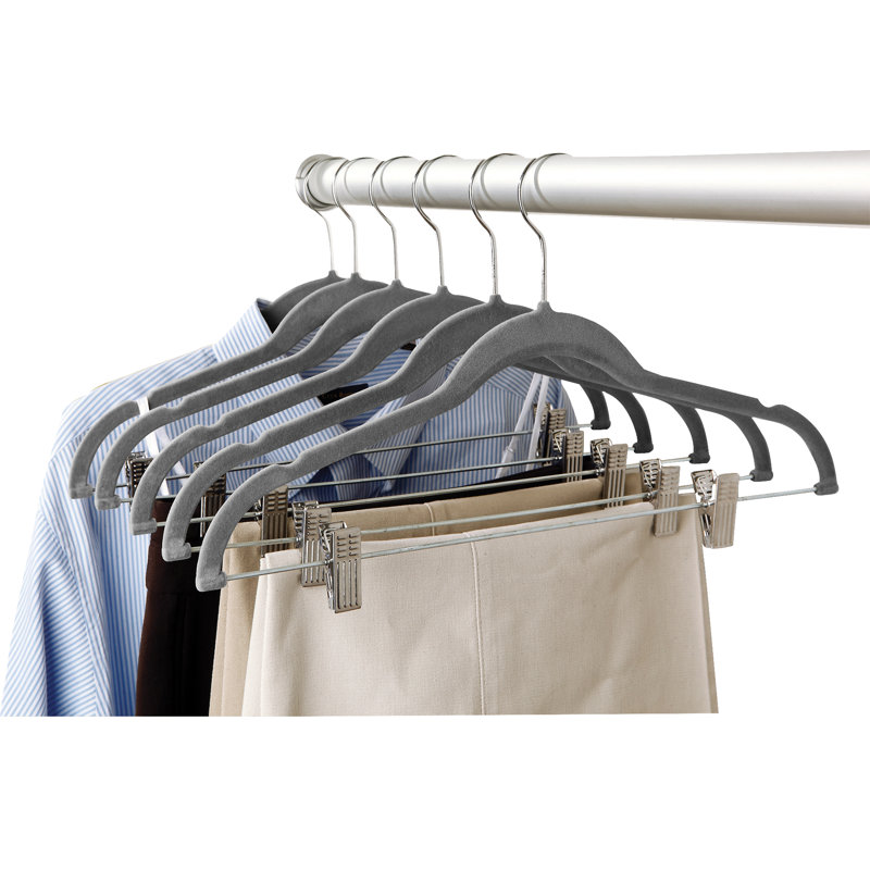 Cintre standard en velours antidérapant Luegenia, Gris