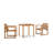 3 Piece Solid Wood Patio Dining Set-1093632384