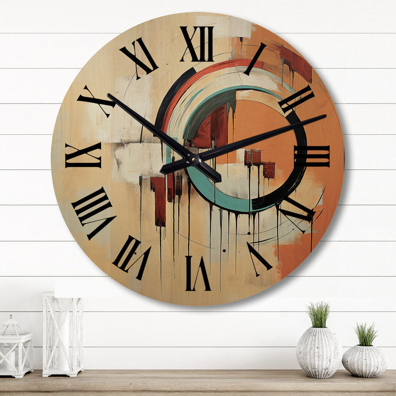 Horloge murale en bois massif Varshini, Grand