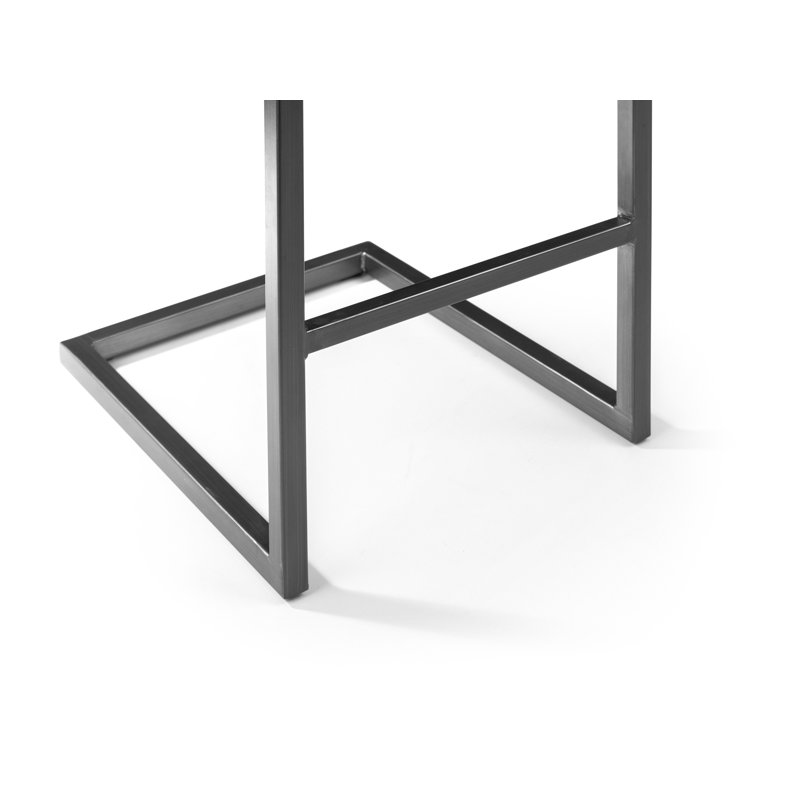 Perrott Upholstered Counter Stool with Metal Frame, Brown