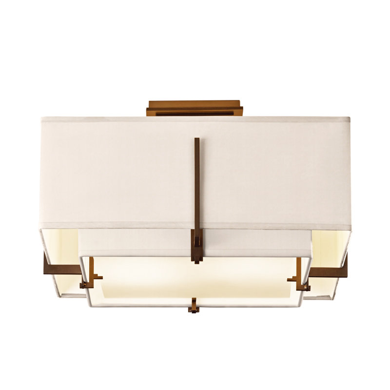 Exos 2 - Light Semi Flush Mount, Flax, Bronze