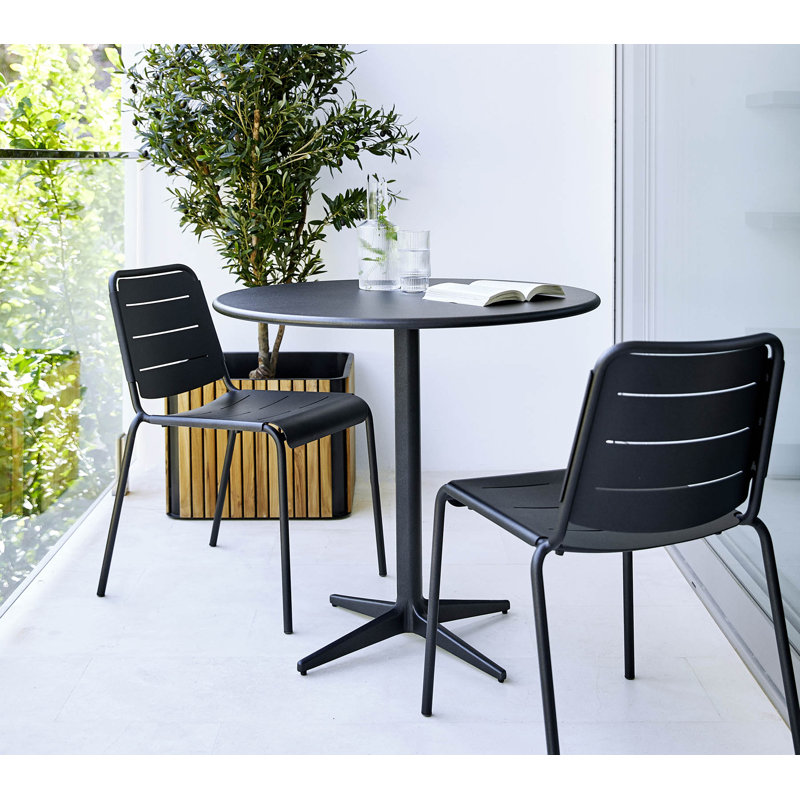 Drop Outdoor Round Coffee Table, Lava Gray, Lava Gray, 31.5" W x 31.5" L x 29.6" H