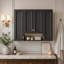 Meuble de salle de bain moderne avec 5 tablettes réglables, fixation murale, charnières à fermeture douce et étagères ouvertes pour une organisation optimale.-133694724