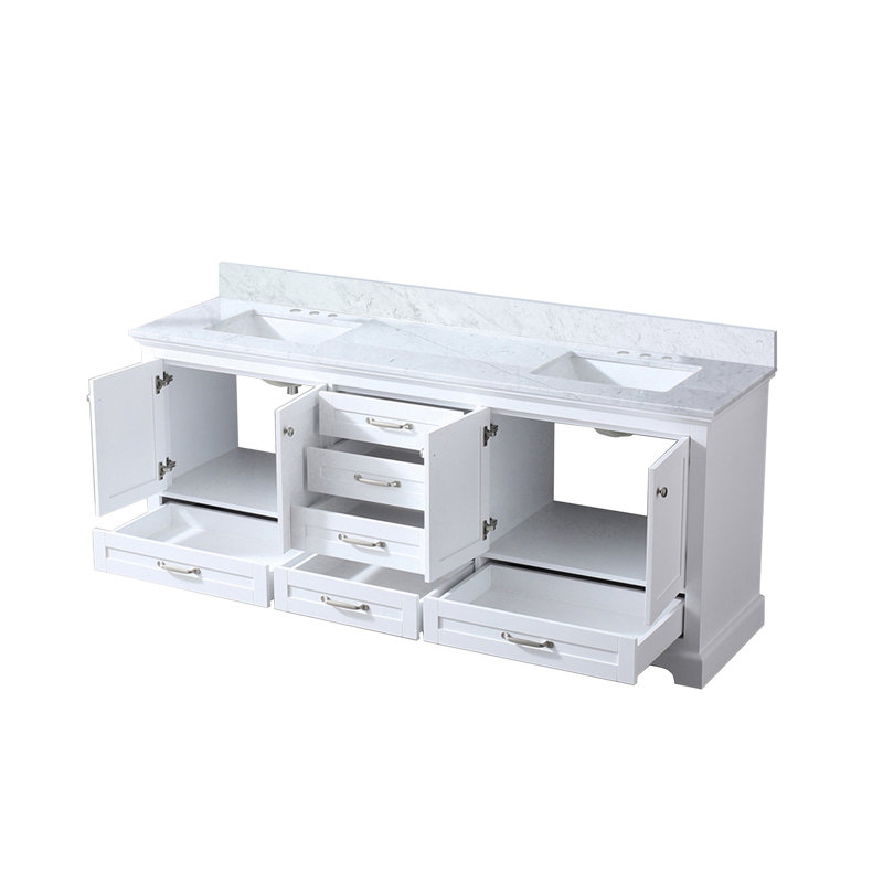 Double Bath Vanity with Cultured Marble Top, White