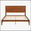 Lit plateforme Mid-Century en bois de bambou avec support en métal durable, aucun sommier requis, assemblage facile-1334166662-1334166661