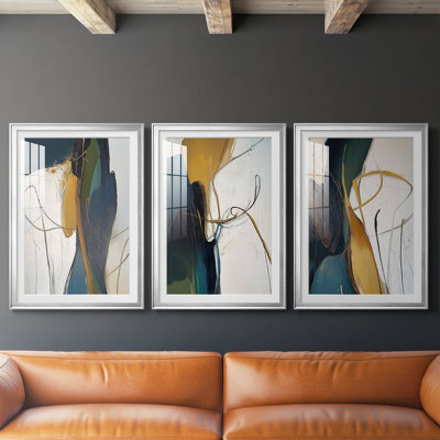 ABSTRACT Series DCxxi - Impression encadrée sur mesure de qualité supérieure - 3 pièces