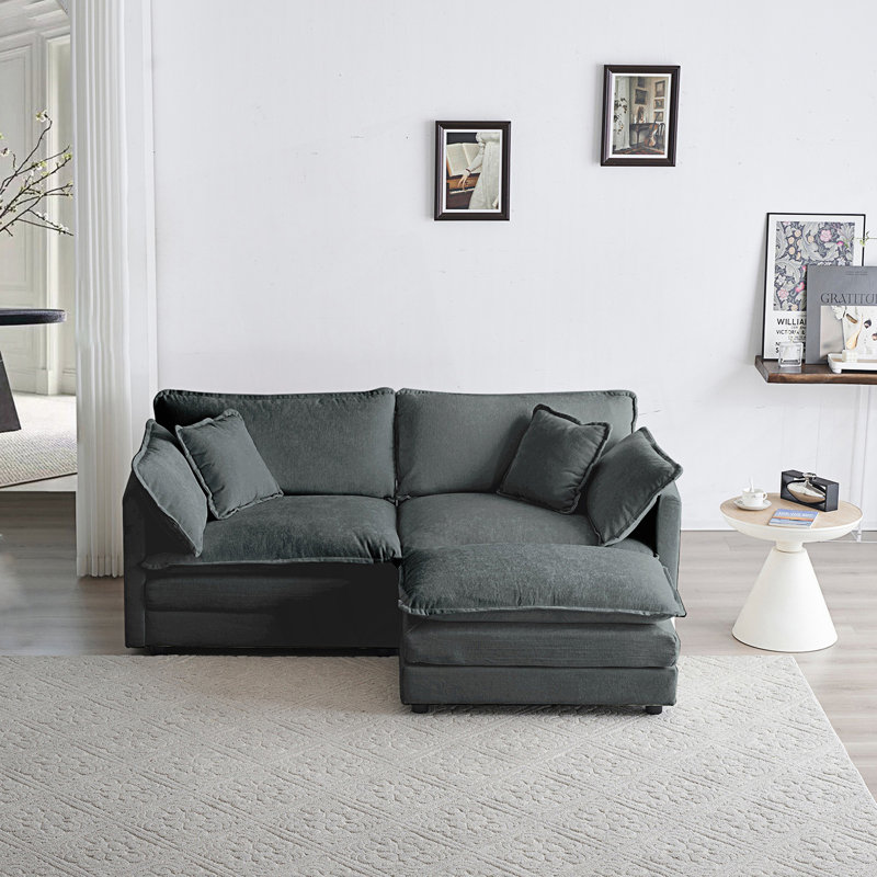 Canapé modulaire en L surdimensionné de style contemporain, 2
