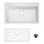 Évier de cuisine GarveeHome, évier de ferme à simple cuve, montage encastré, lavabo en céramique argile réfractaire pour la cuisine, salle de lavage