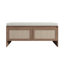 Banc de rangement en rotin PP avec coussin et 2 portes