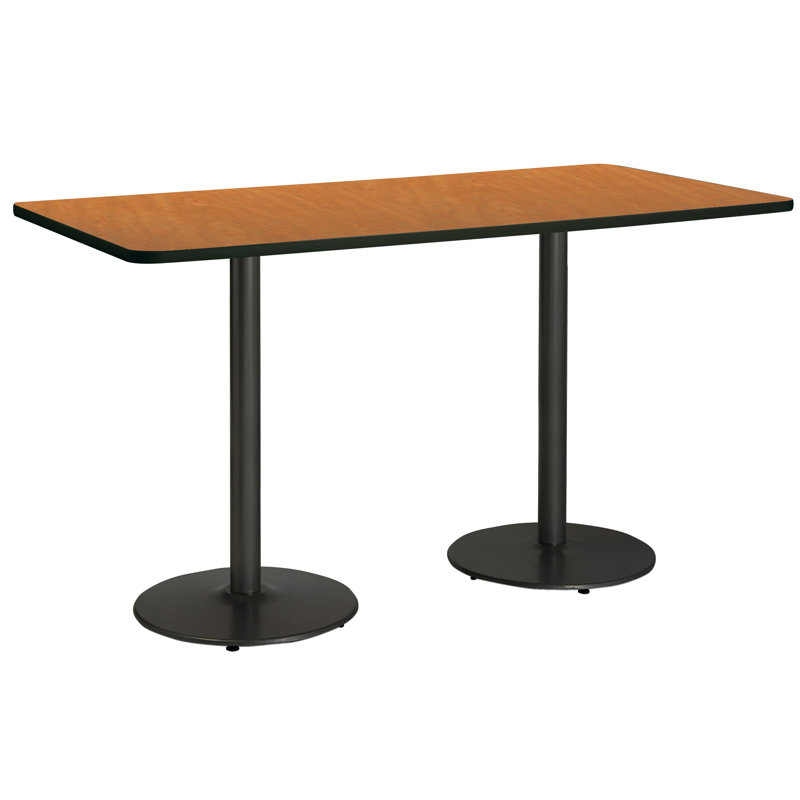Mode Breakroom Table, Medium Oak, 42" H x 84" L x 36" W, Black