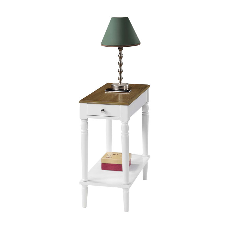 Mayall End Table with Storage, Driftwood/White