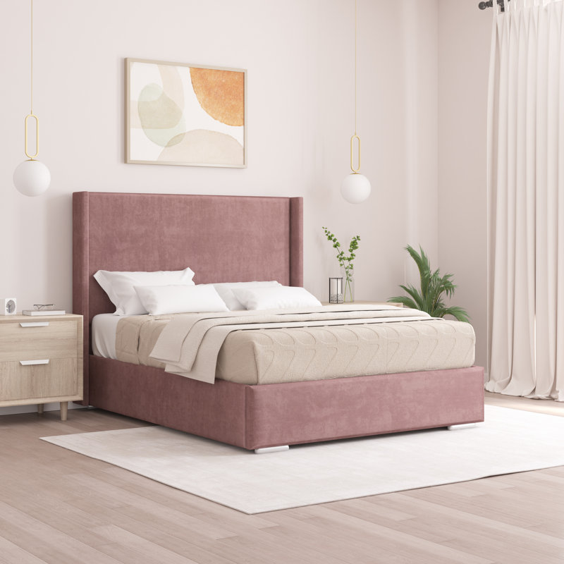 Chelby Upholstered Bed, Small Double (4'), Lilac