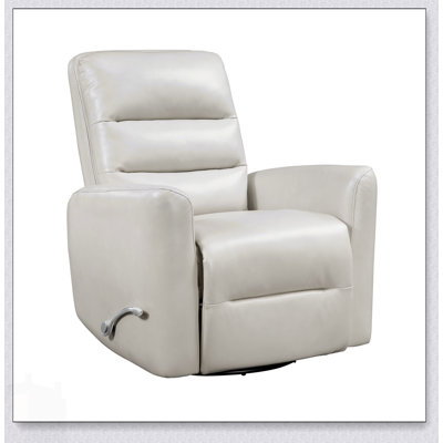 Fauteuil oscillant inclinable avec mouvement pivotant, similicuir respirant beige, salon de luxe et siège de cinéma
