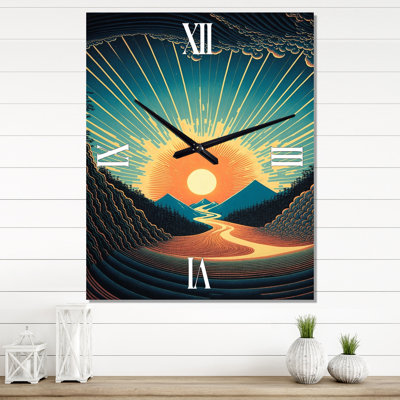 Jefren - Abstract Landscape Wall Clock