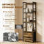 136.5cm H x 39cm W Metal Standard Bookcase