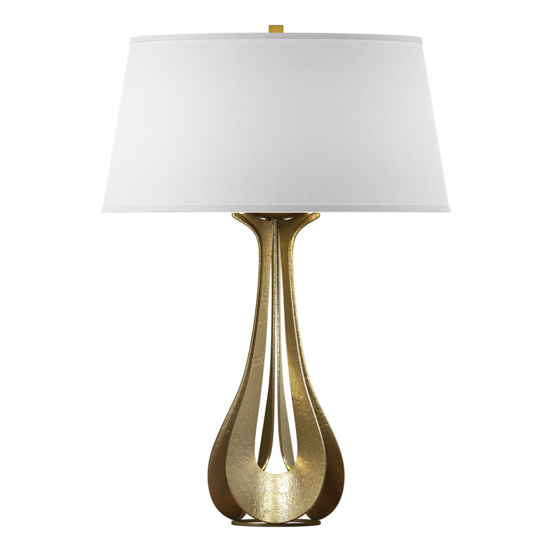 Lino 25.3" Table Lamp, Natural Anna, Modern Brass