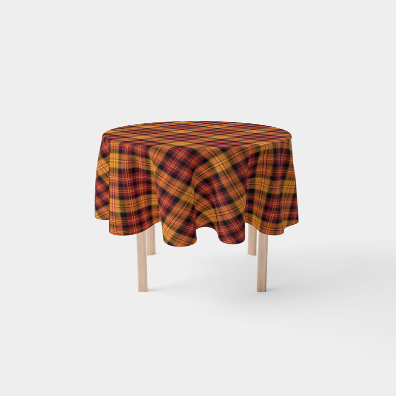 Fall Harvest Plaid Water Repellent Tablecloth