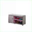 Rangement pour repose-pieds avec compartiment à chaussures, argent brossé et amp; Gris clair 18 po de hauteur | Bois | Noir-1644979236