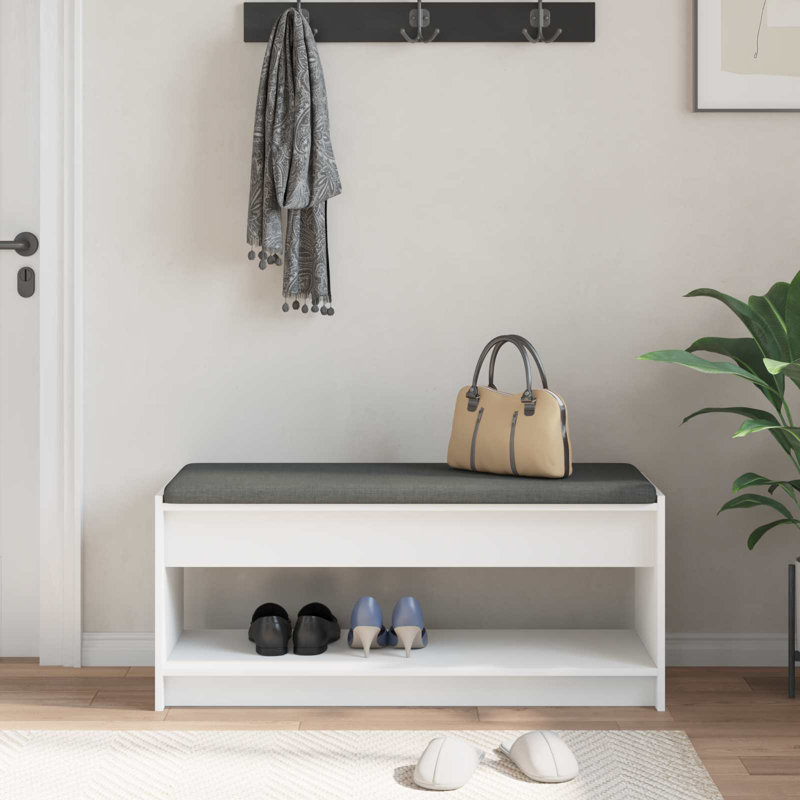 Storage Bench, 45cm H x 103cm W x 38cm D, White