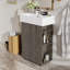 Meuble-lavabo moderne avec lavabo en céramique et rangement intelligent