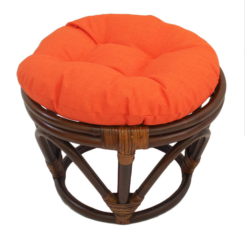 Outdoor 4'' Ottoman Seat Cushion, Tangerine Dream