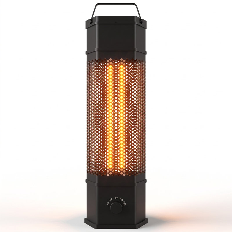 Patio Heater For Outdoor, 360°all-round Heating, 1500w Indoor Electric Infrared Heater, Portable Tower Heater, 2 Speeds Oscillation, Tip-over Protection For Garage, Backyard, Home