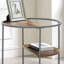 Table de bout de style industriel unique à 1 demi-tablette avec trois tablettes et cadre thermolaqué - non incluse