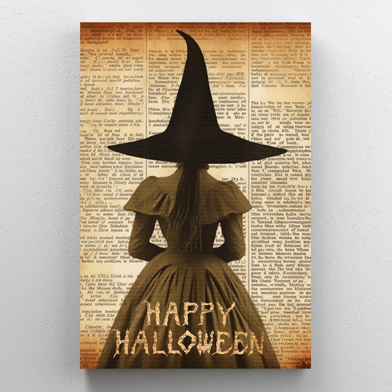 «Witch Happy Halloween», impression sur toile tendue, H 14 po x l 11 po x P 1,25 po