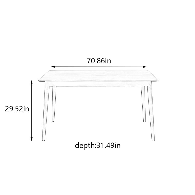 Gabler, H 29,52 po x L 70,86 po x l 31,49 po, Brun