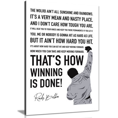 Rocky Canvas Print Modern Hope Quote Canvas Wall Art Picture Print Home  Decor