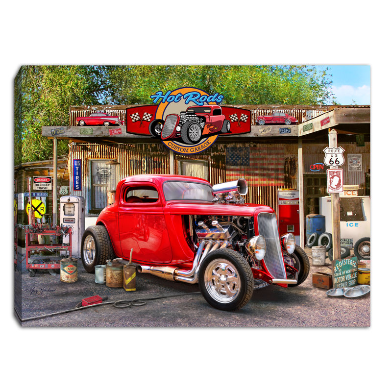 Mini-toile chevalet rétro 8 x 6 Hot Rod