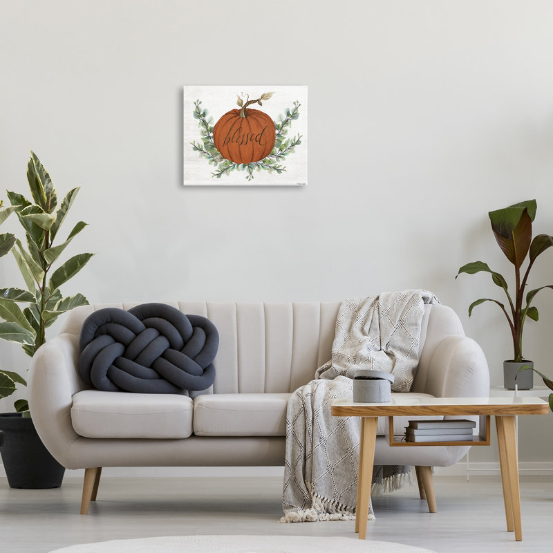 Art sur toile orange citrouille bénie par Cindy Jacobs, H 16 po x l 20 po