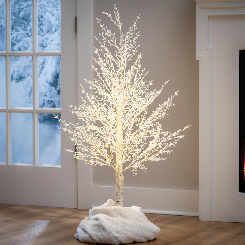 LED White Berry Tree, 48"H