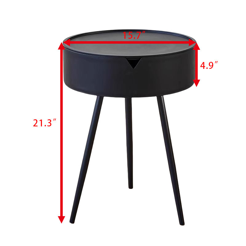 Side Table End Table Living Room Table For Sofa Couch And Bed Small Bedside Tables, Black