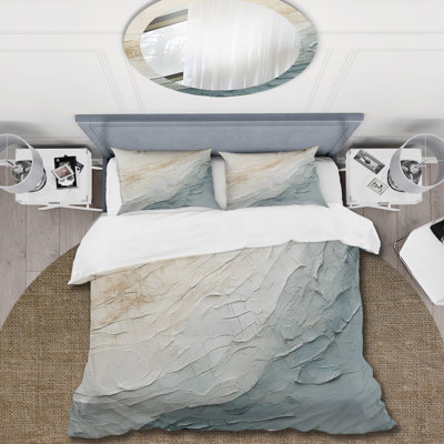 Ensemble de housse de couette Minimalisme beige et gris Wave I Horizon I - Coastal Minimalisme