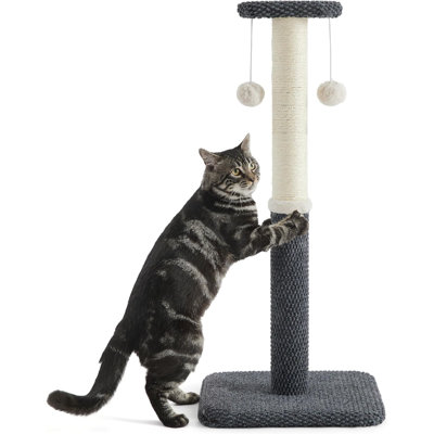 Tall Cat Scratching Post - Premium Sisal Rope Highly Resistant Carpet Scratching Posts For Indoor Cats Adults, Sturdy Large Cat Scratch Pole With Hanging Ball,