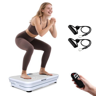 Plateforme vibrante pour tout le corps, 99 vitesses, télécommande et bandes élastiques, pour la mise en forme à domicile.
