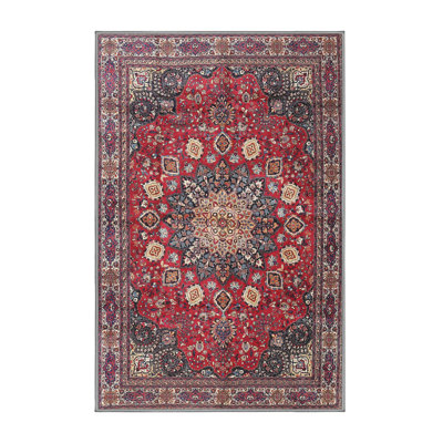 Tapis traditionnel rouge / bleu Gilby