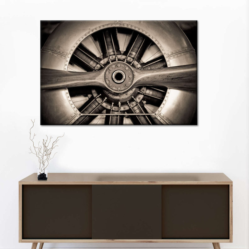 Vintage Metal Propeller Canvas Print, 8" H x 12" W x 1" D