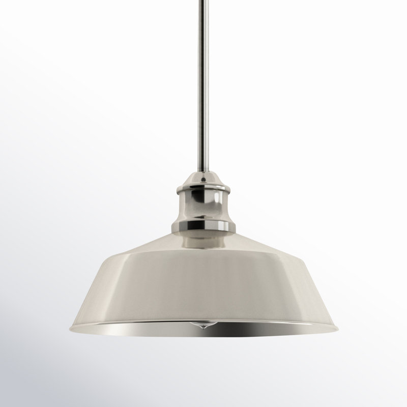 Luminaire suspendu simple 1 lumière Jeb, Nickel poli