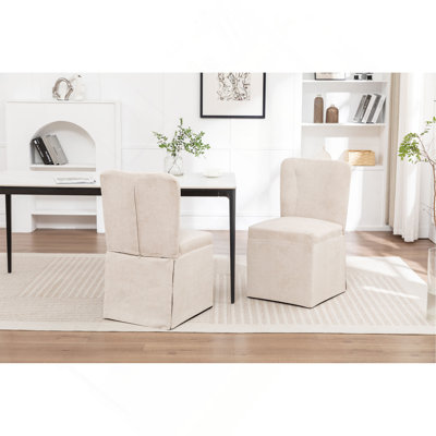 Linen Dining Chairs, Modern Fabric Side Chairs For Dining Room And Kitchen, With Padded Seat And Backrest, Upholstered Armless Chairs For Living Room