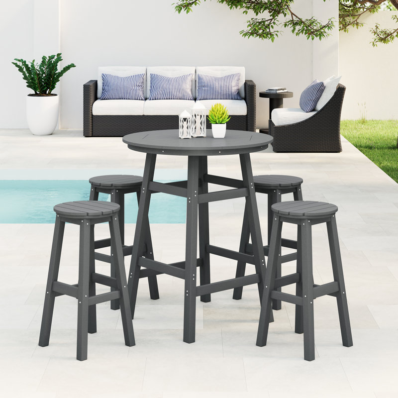 Laguna 5-Piece Round Bar Set, Gray