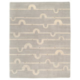 Modern Striped Area Rug in Gray/White