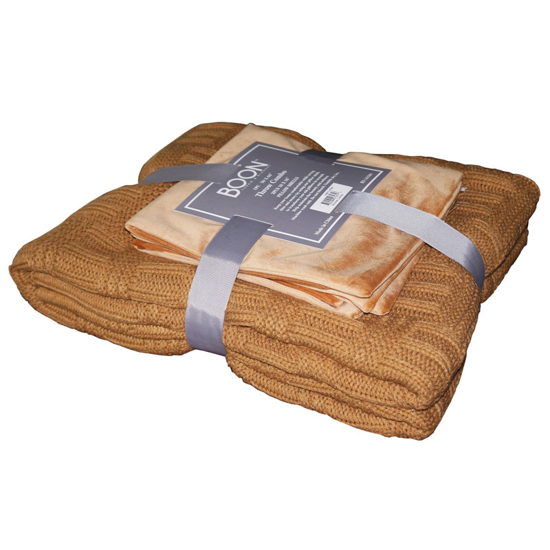 Cable Throw Blanket, Iced Coffee