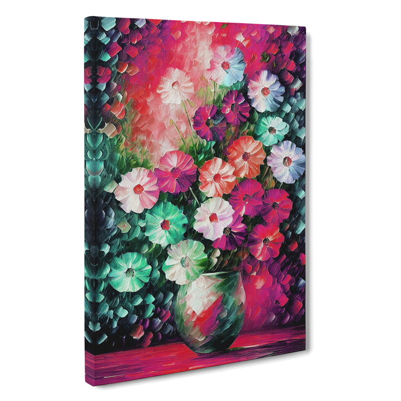 Vase Of Pretty Flowers No.3 - Print, Wrapped Canvas, 50cm H x 35cm W x 3cm D, No Matte