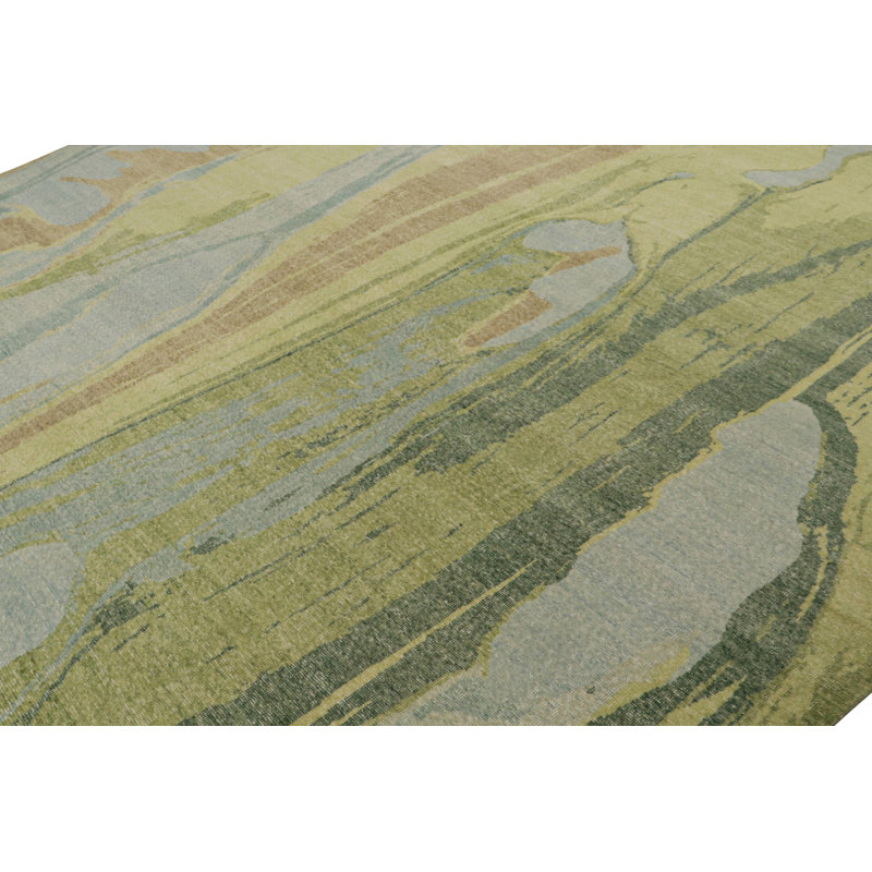 Distressed Homage Hand Knotted Wool Animal Print Area Rug, Rectangle 10' x 14'