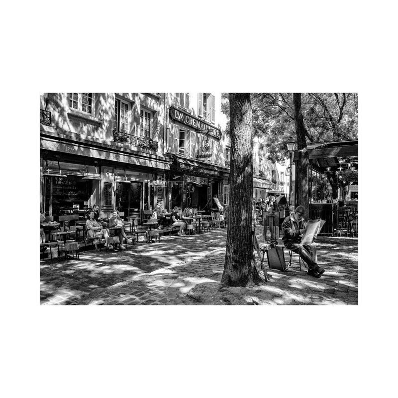 «Black Montmartre Series - Place du Tertre» par Philippe Hugonnard - reproduction de photo sur toile tendue
