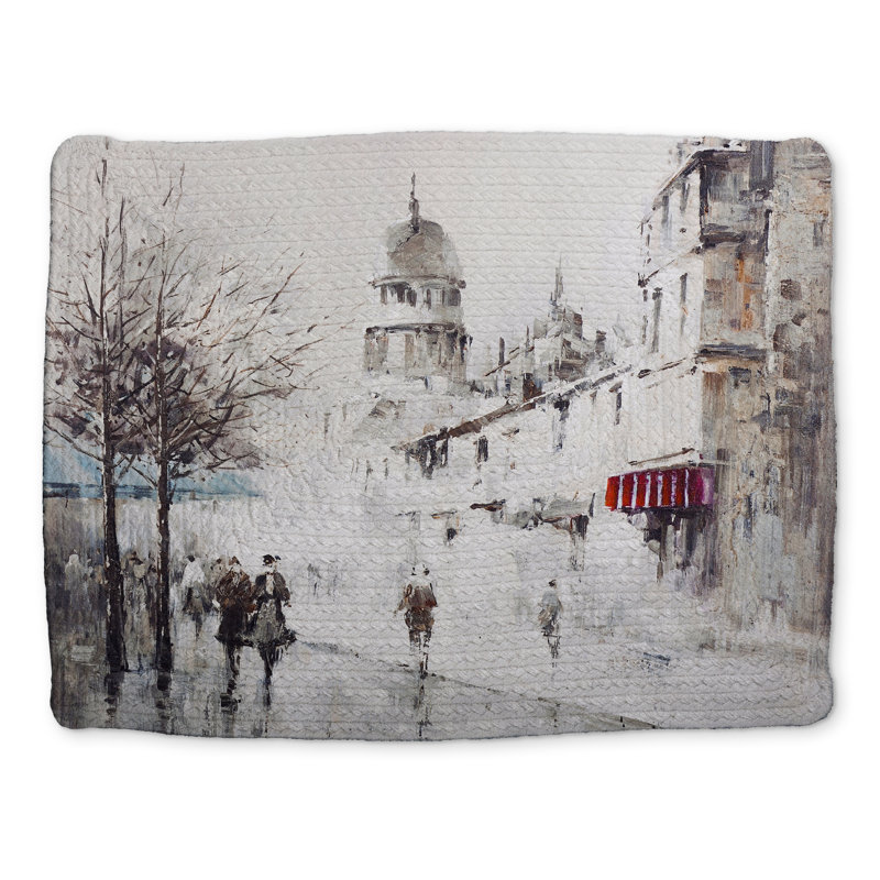 Modern Beige Braided Polyester Placemat - Gray City Street Decor